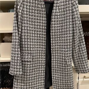 Calvin Klein Black and White Tweed Blazer